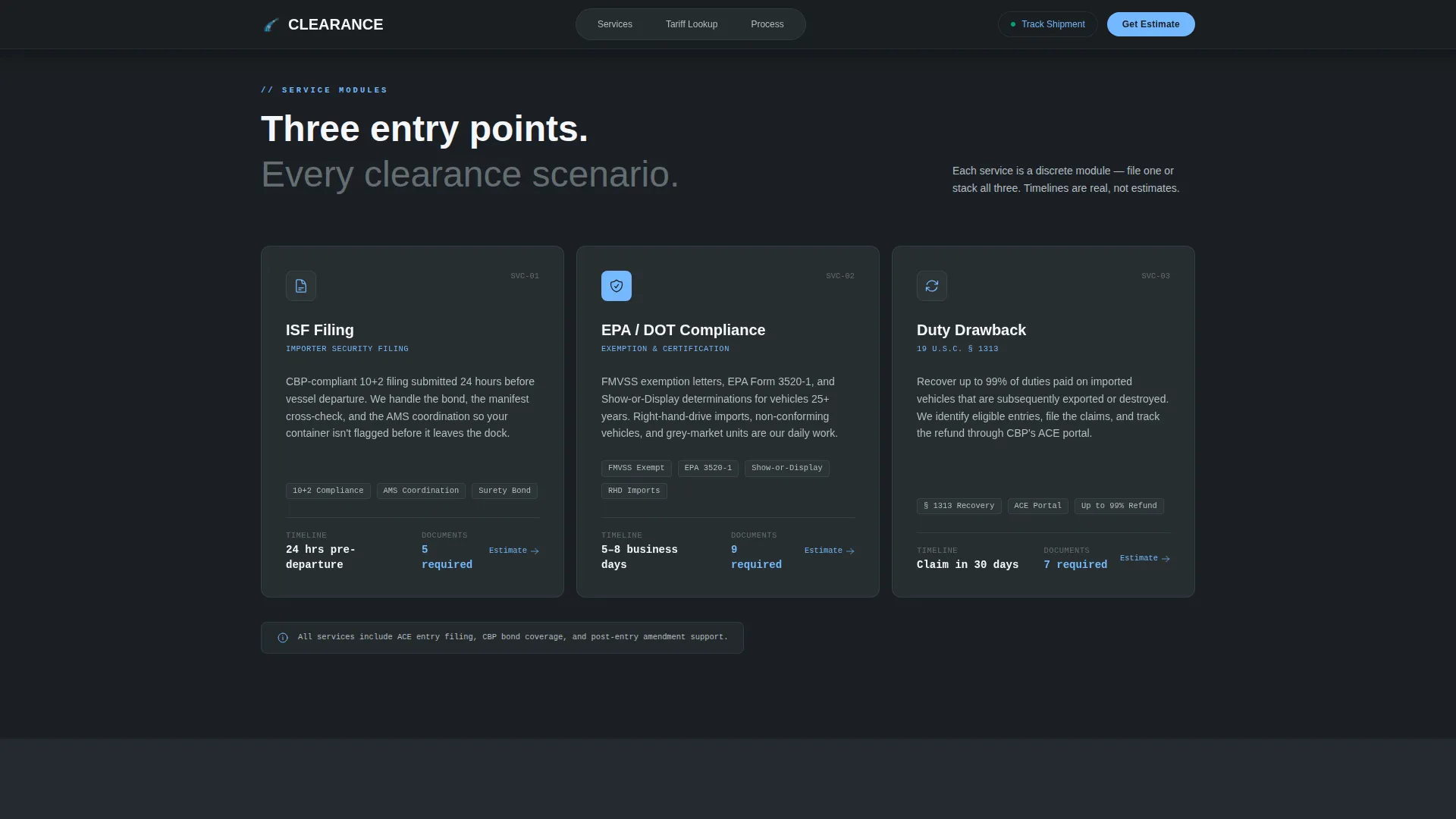 Streamlined Customs | Free Website Template | Rocket