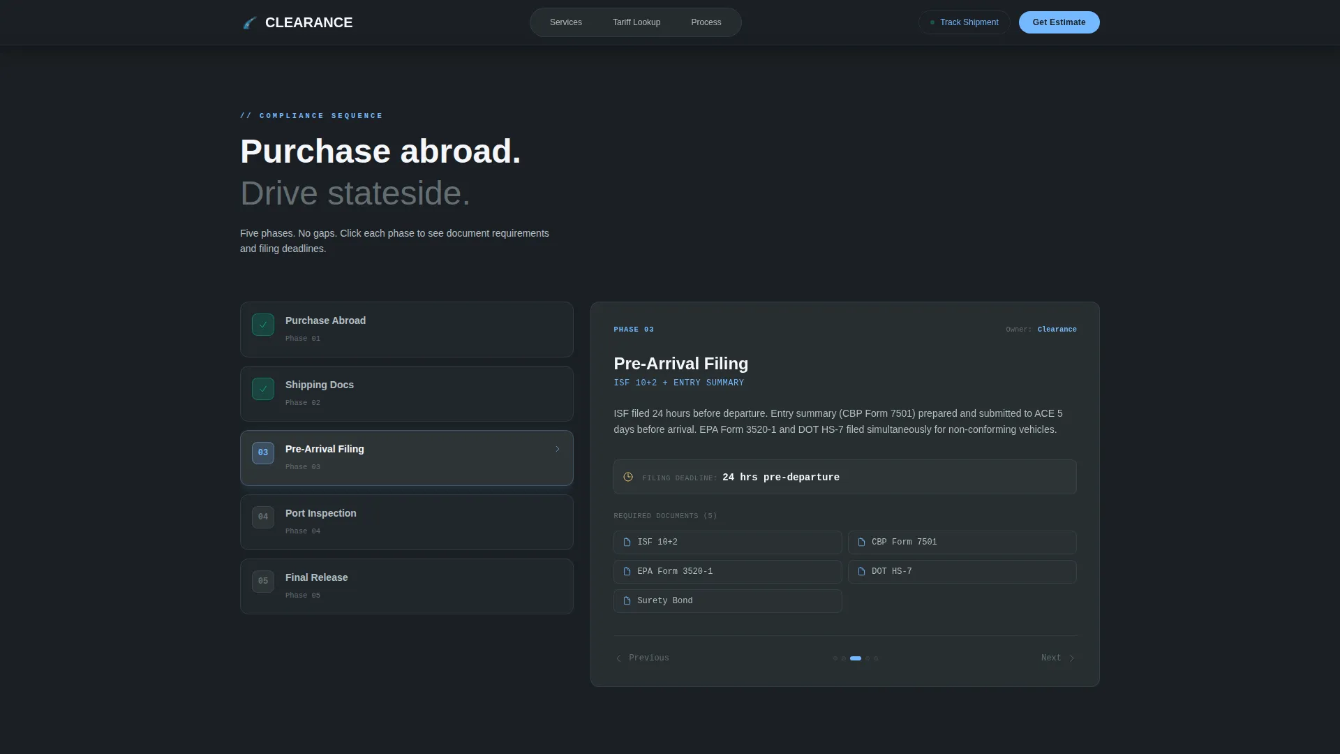 Streamlined Customs | Free Website Template | Rocket