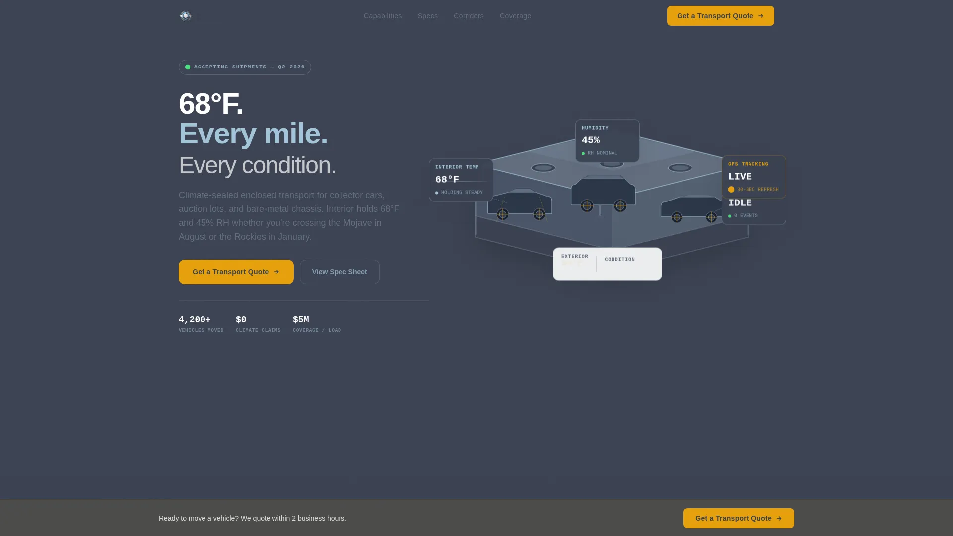 Climatecontrolled Vehicle | Free Website Template | Rocket