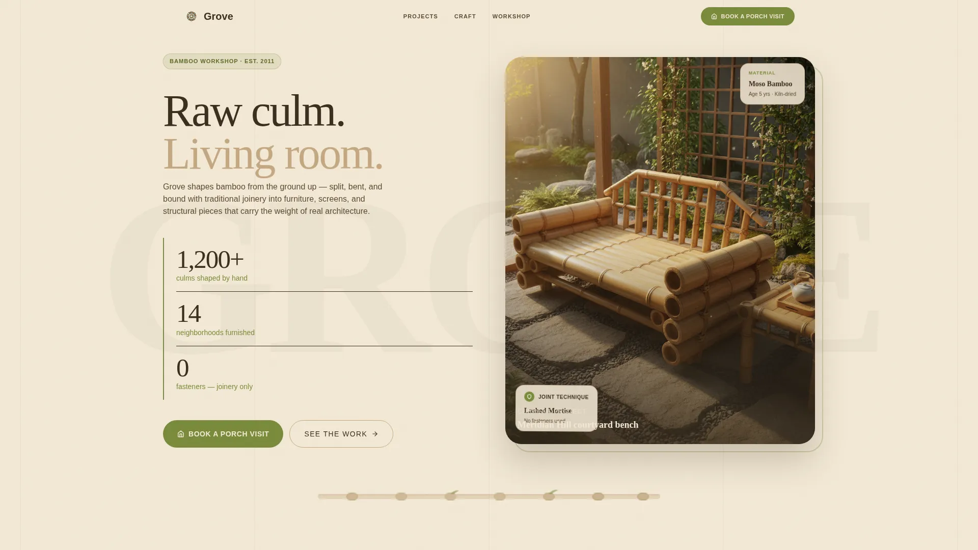 Bamboo Products & Specialist Booking Website Template