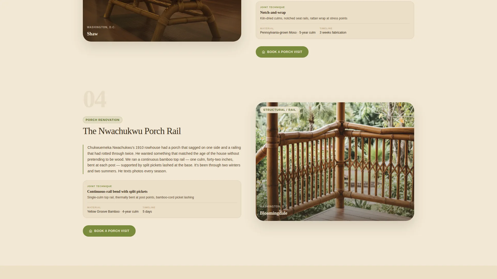 Bamboo Products & Specialist Booking Website Template