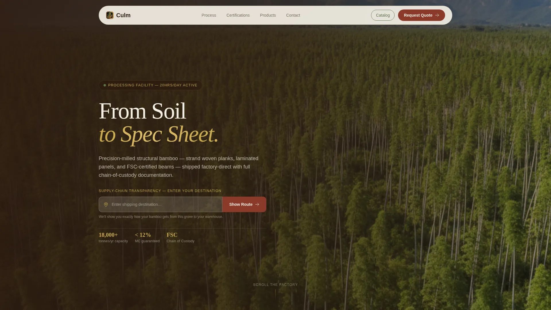 Bamboo Manufacturer Landing Page Template