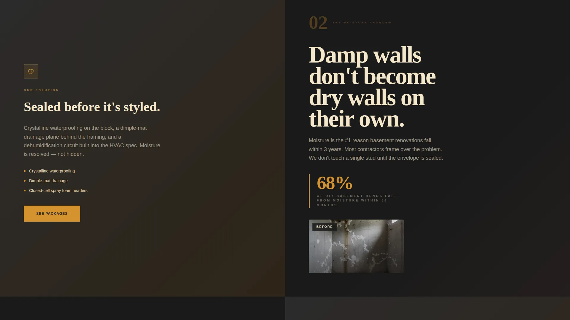 Basement Renovation Pricing Website Template