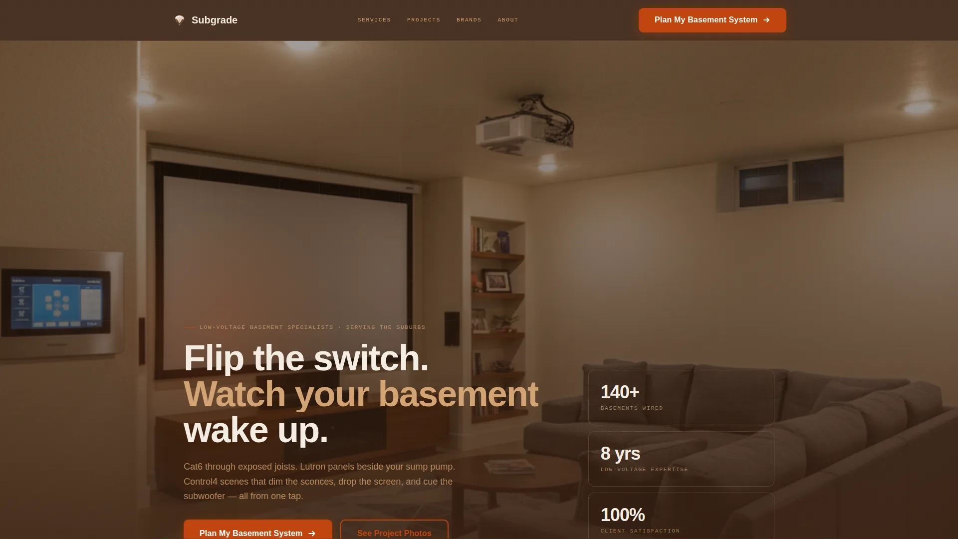 Basement Renovation Specialist Booking Website Template