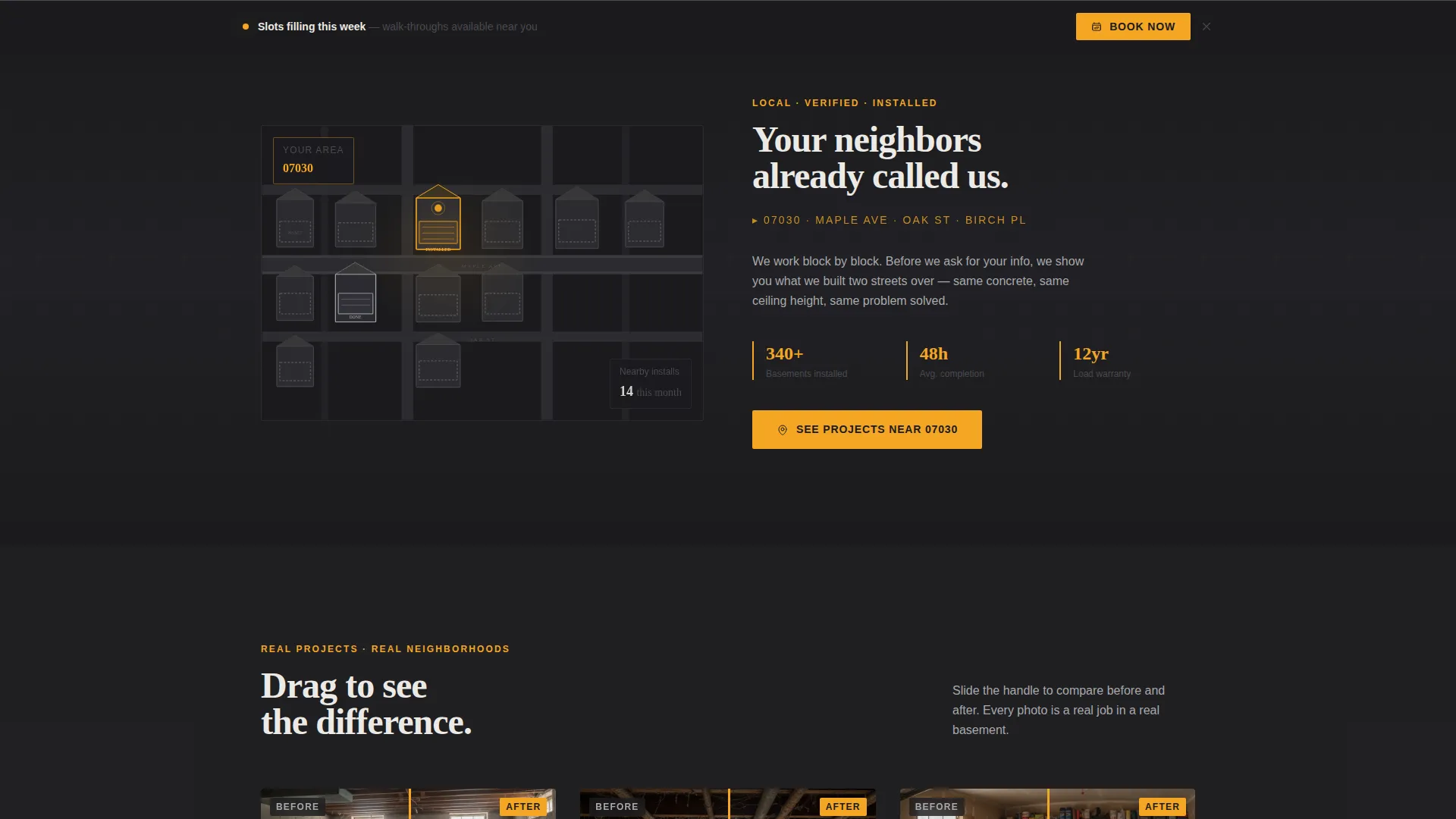 Basement Renovation Advanced Booking Website Template