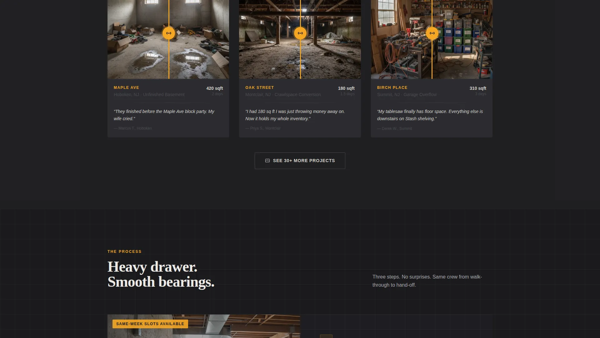 Basement Renovation Advanced Booking Website Template