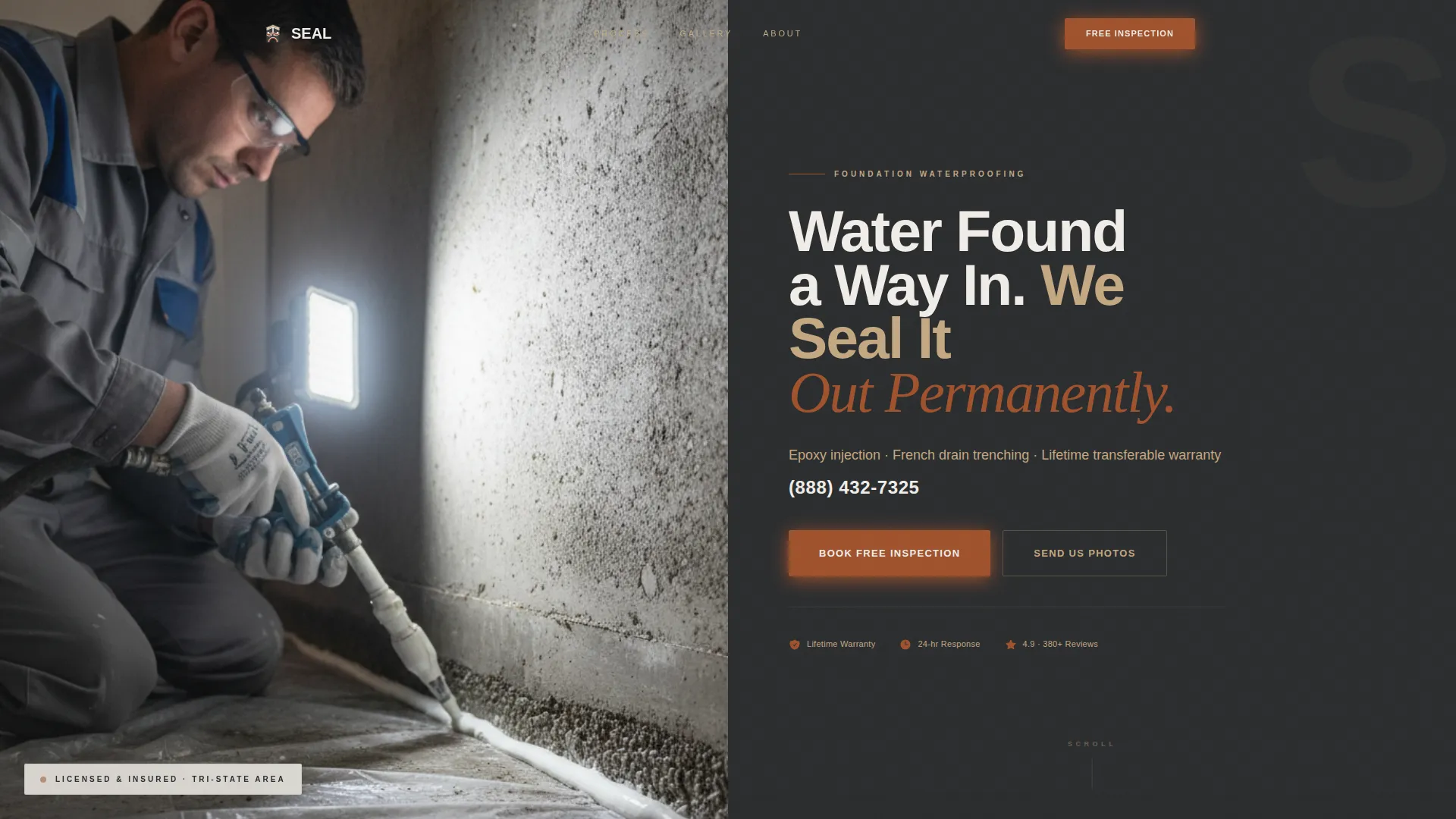 Basement Waterproofing Contractor Website Template