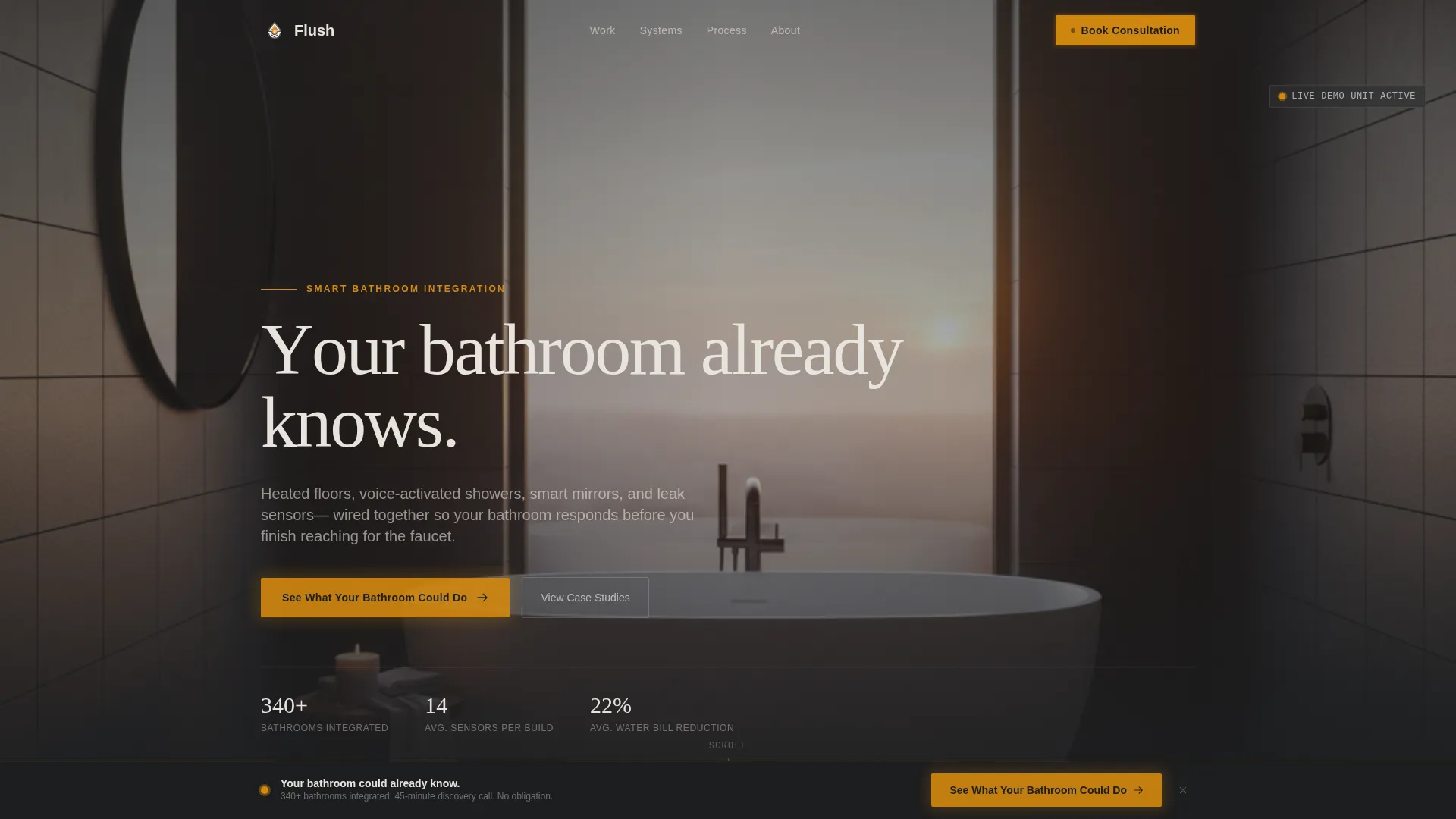 Smart Bathroom Integration Landing Page Template