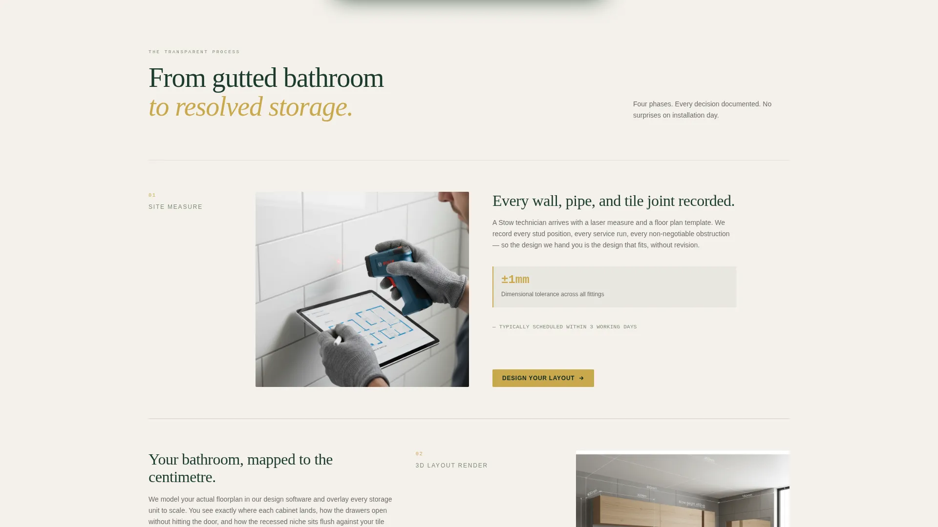 Precision Bathroom Storage Landing Page Template