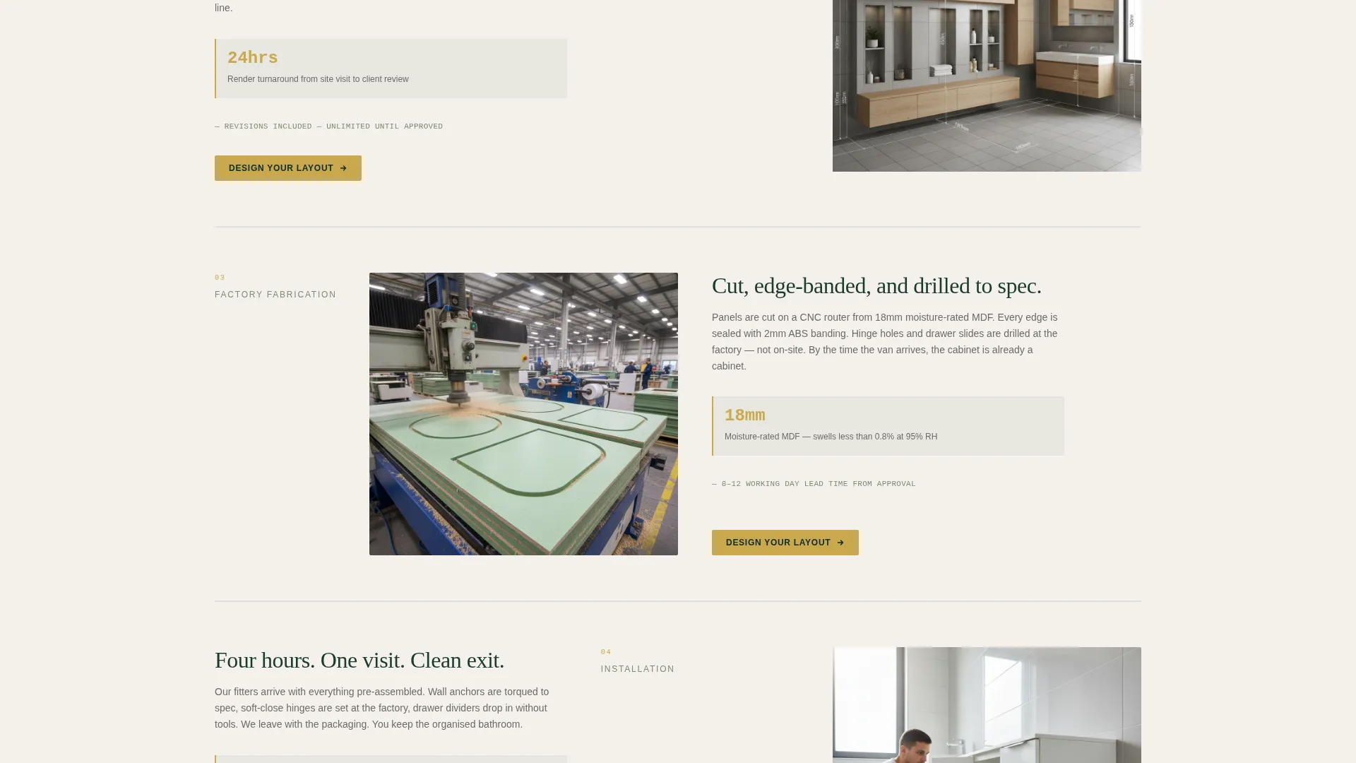 Precision Bathroom Storage Landing Page Template