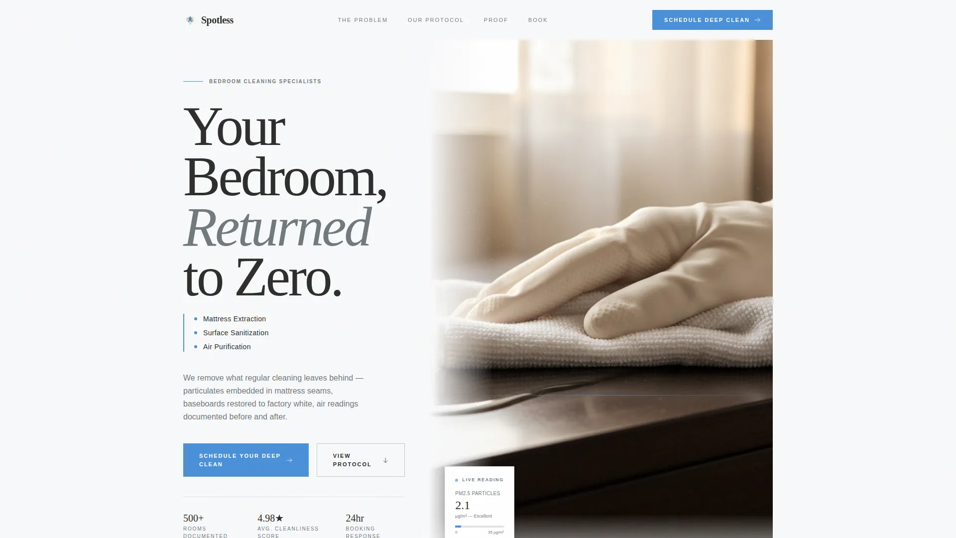 Meticulous Facility Cleaning Landing Page Template
