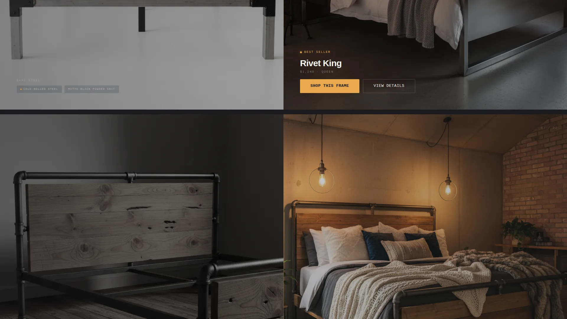 Industrial Bedroom Furniture Landing Page Template