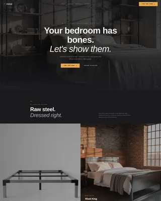 Industrial Bedroom Furniture Landing Page Template