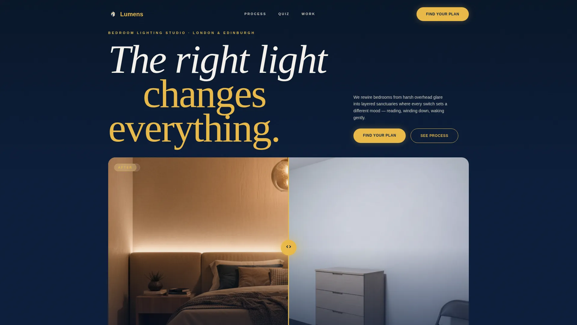 Bedroom Lighting Specialist Landing Page Template