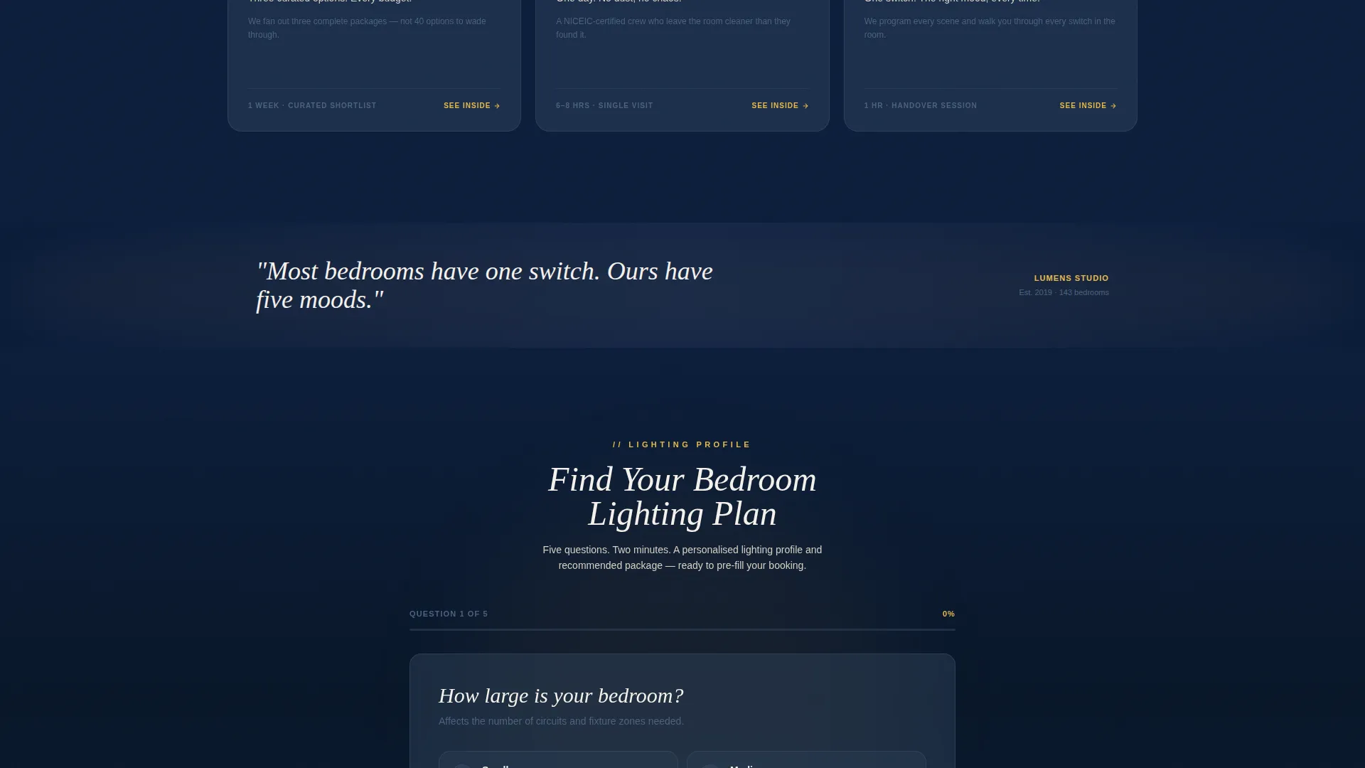 Bedroom Lighting Specialist Landing Page Template
