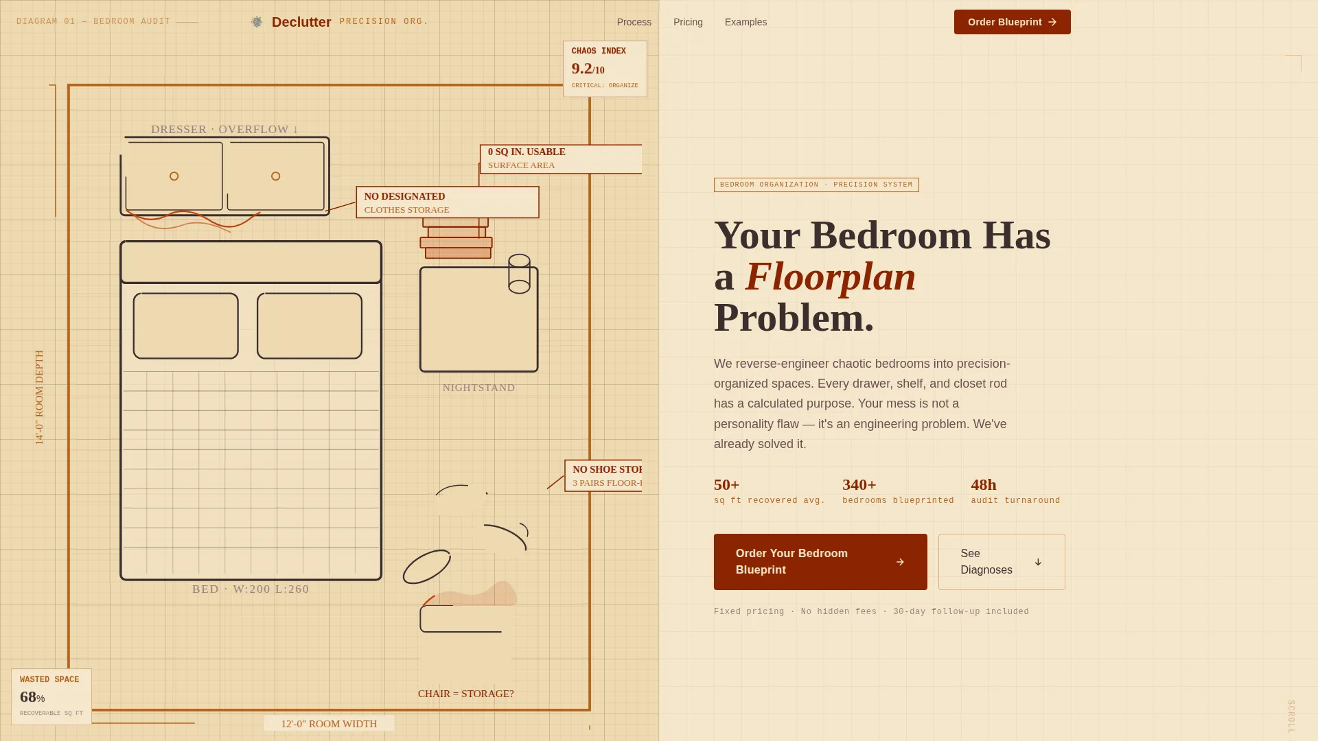 Bedroom Organizer & Declutter Landing Page Template