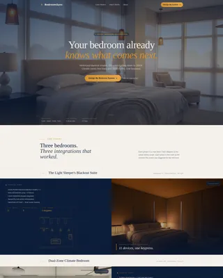 Bedroom Smart Home Integration Landing Page