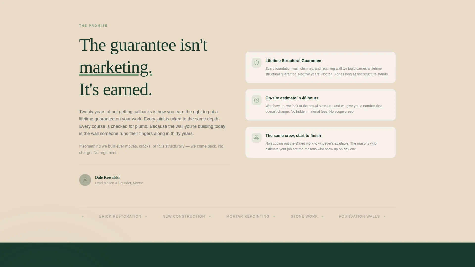 Masonry Contractor Landing Page Template