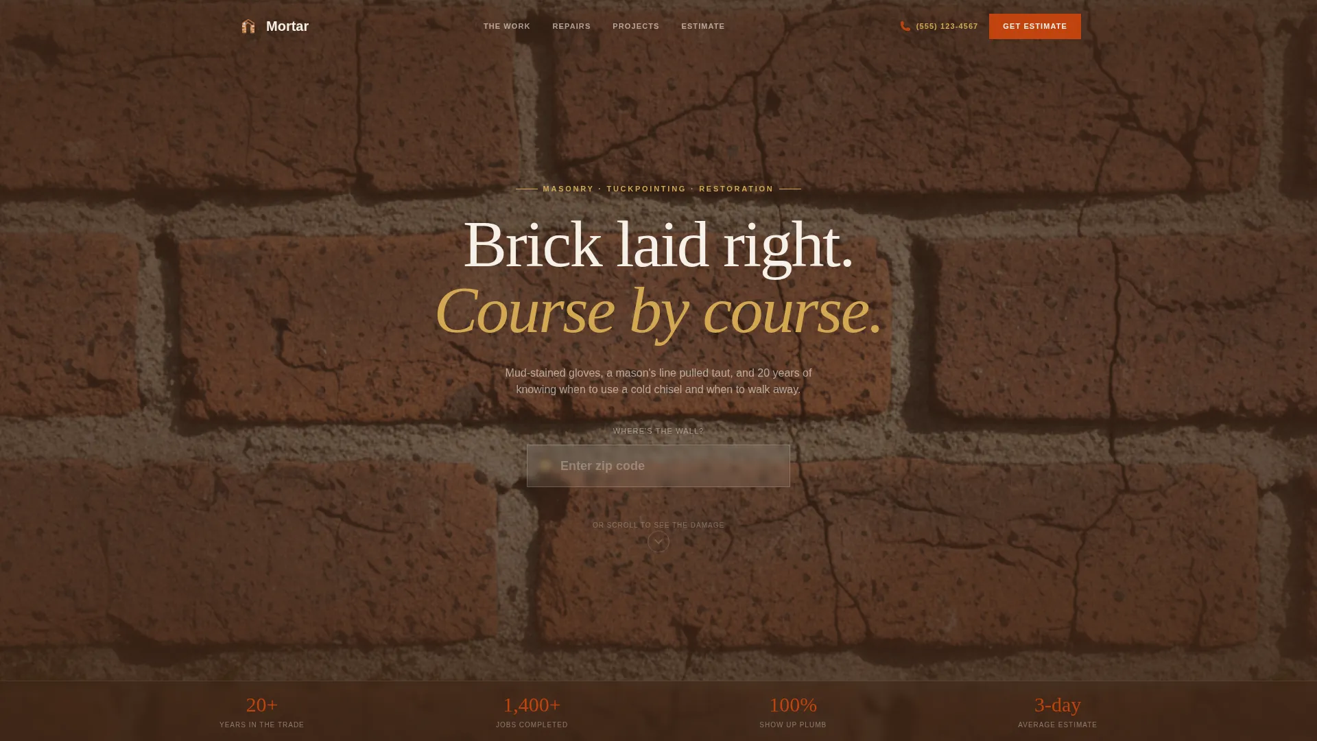 Brick Installer Landing Page Template