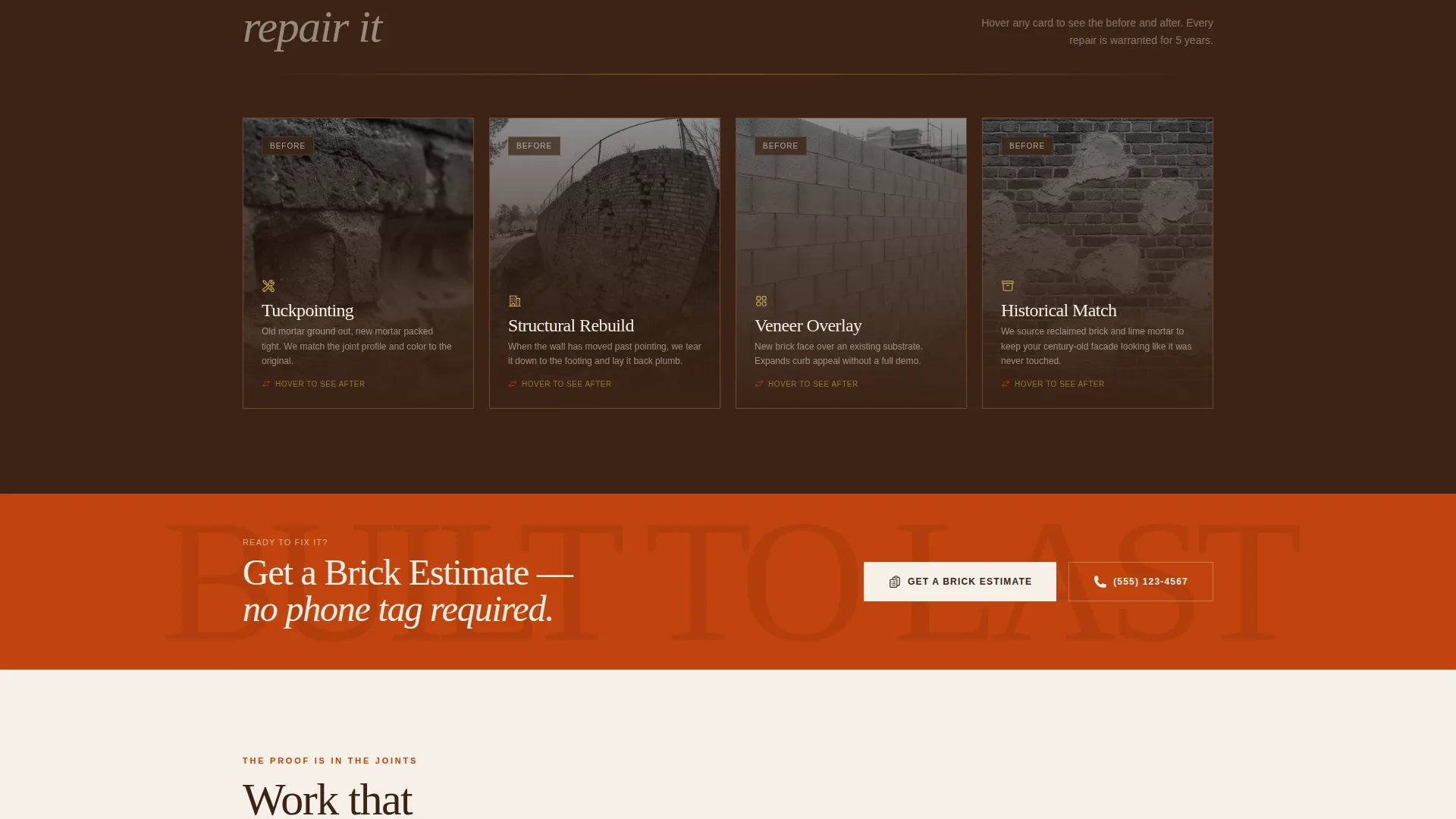 Brick Installer Landing Page Template