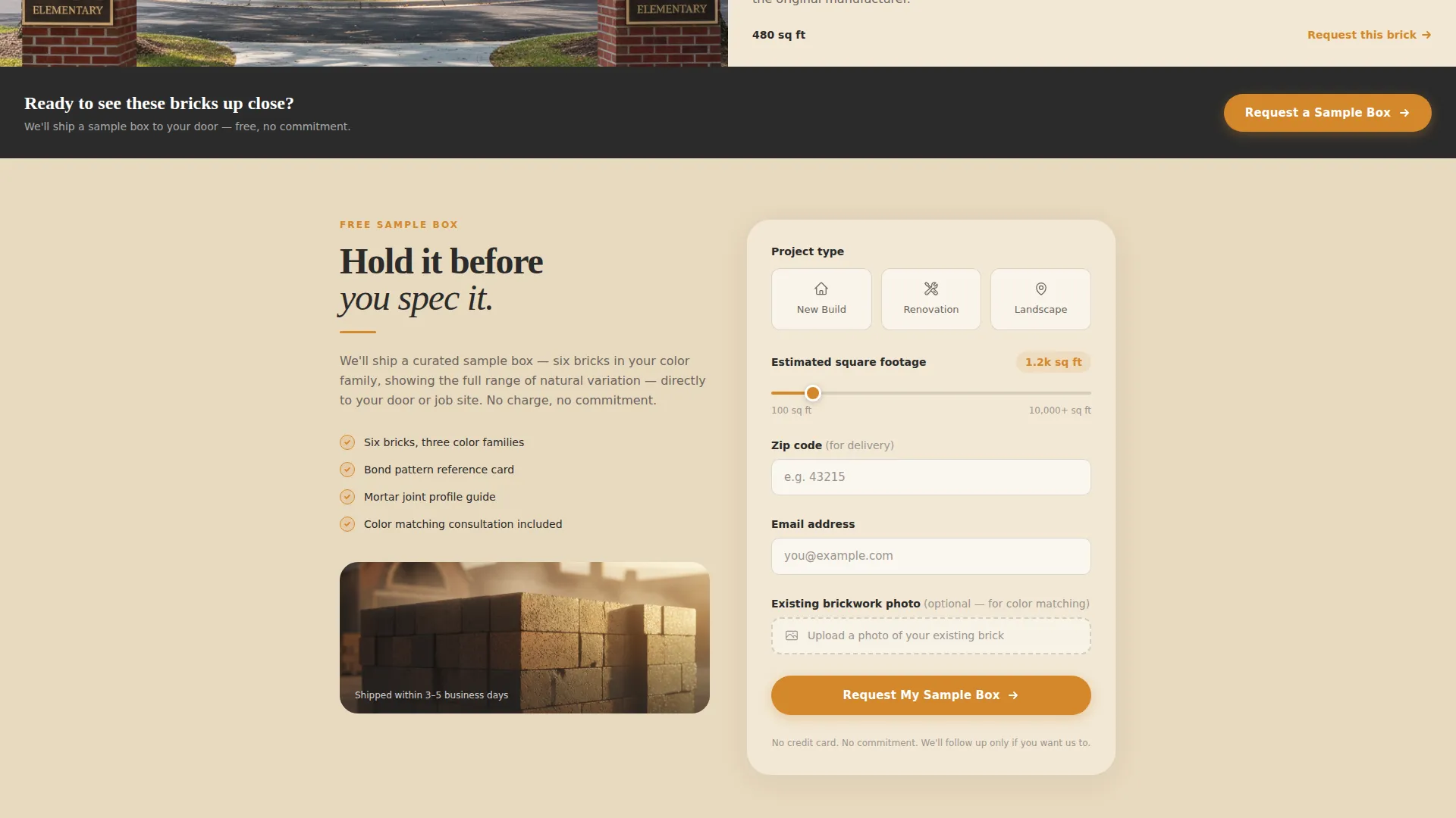 Brick Manufacturer Landing Page Template