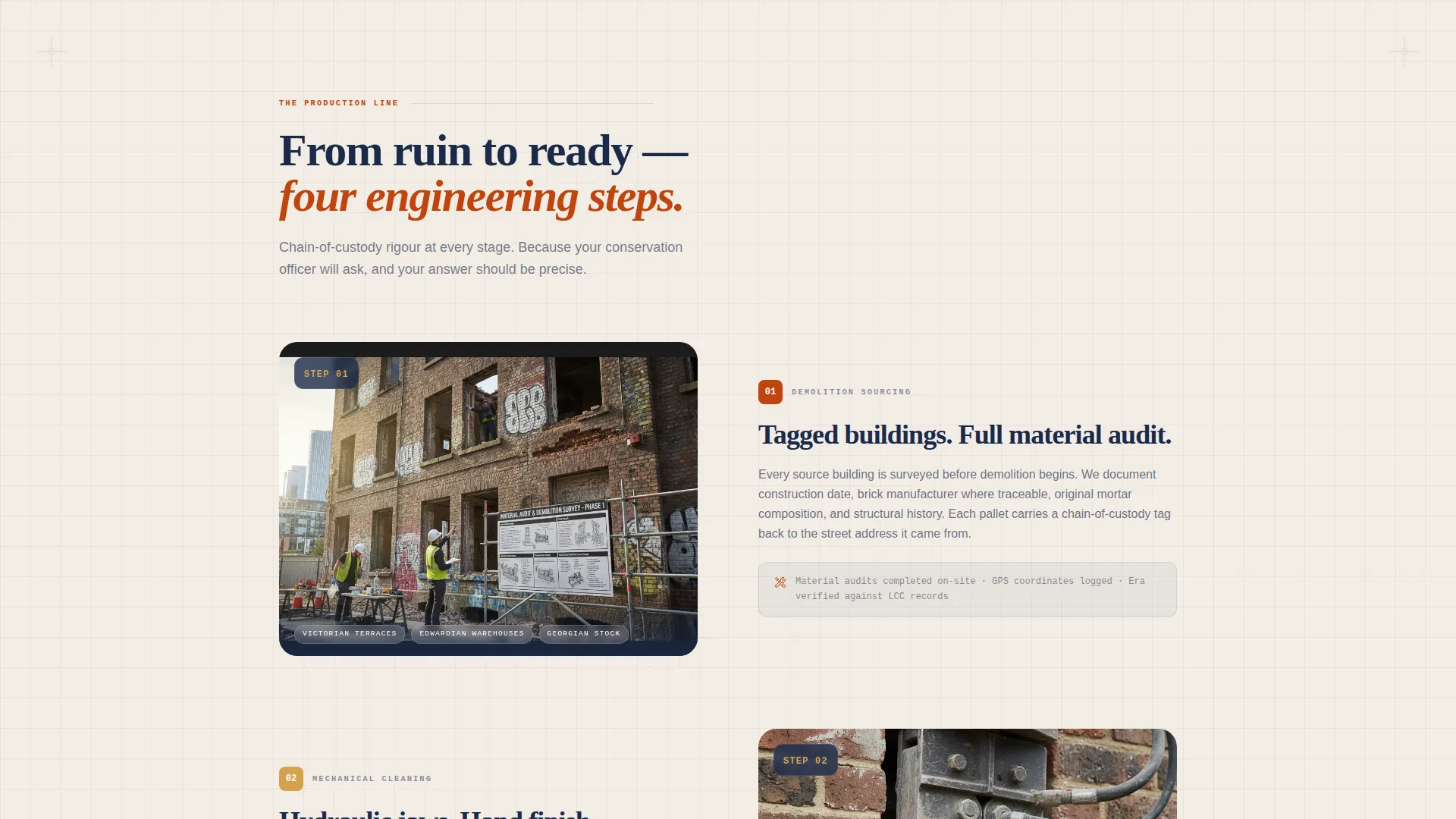 Reclaimed Brick Recycler Landing Page Template