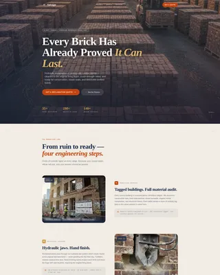 Reclaimed Brick Recycler Landing Page Template