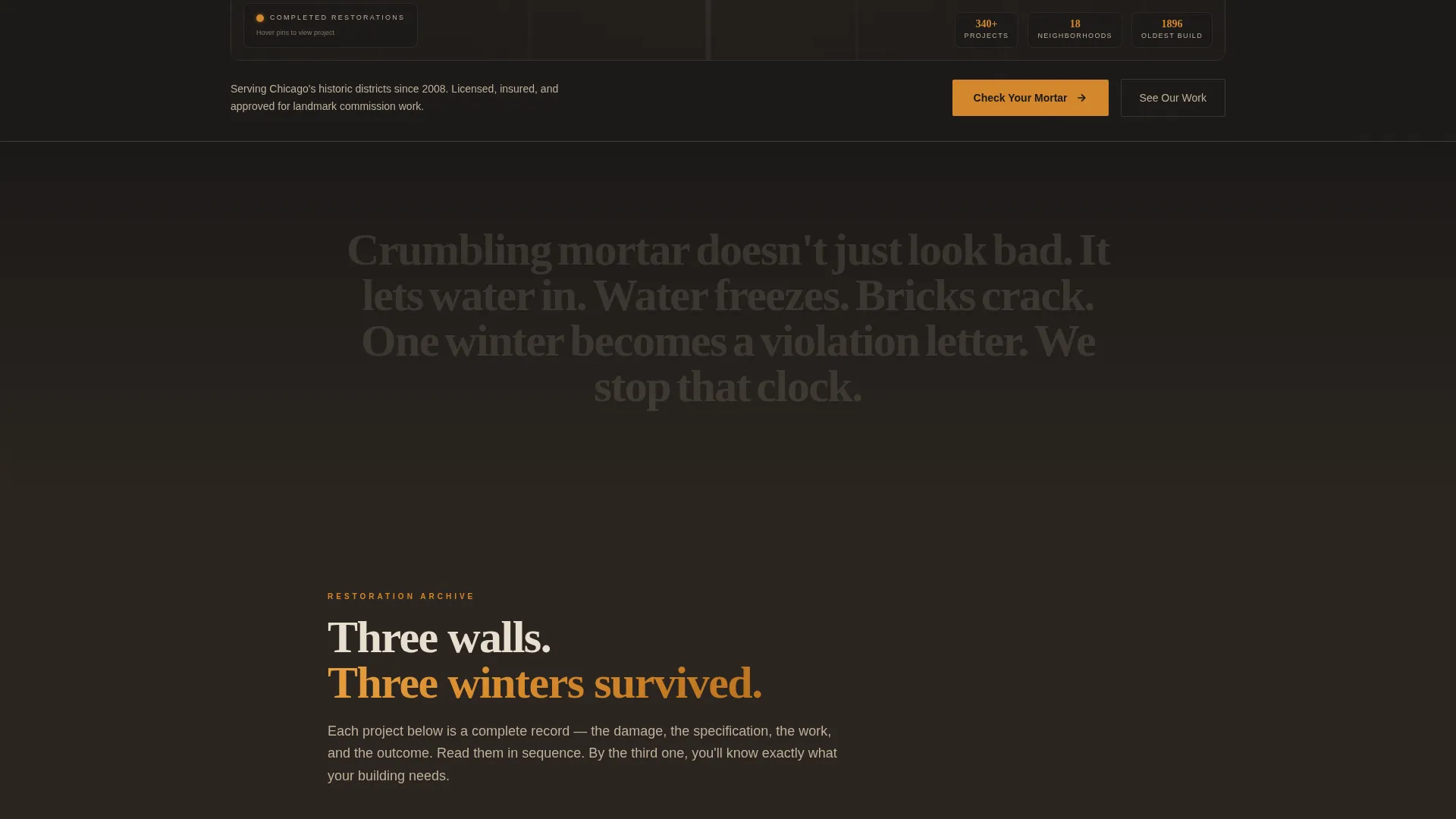Brick Restoration Landing Page Template