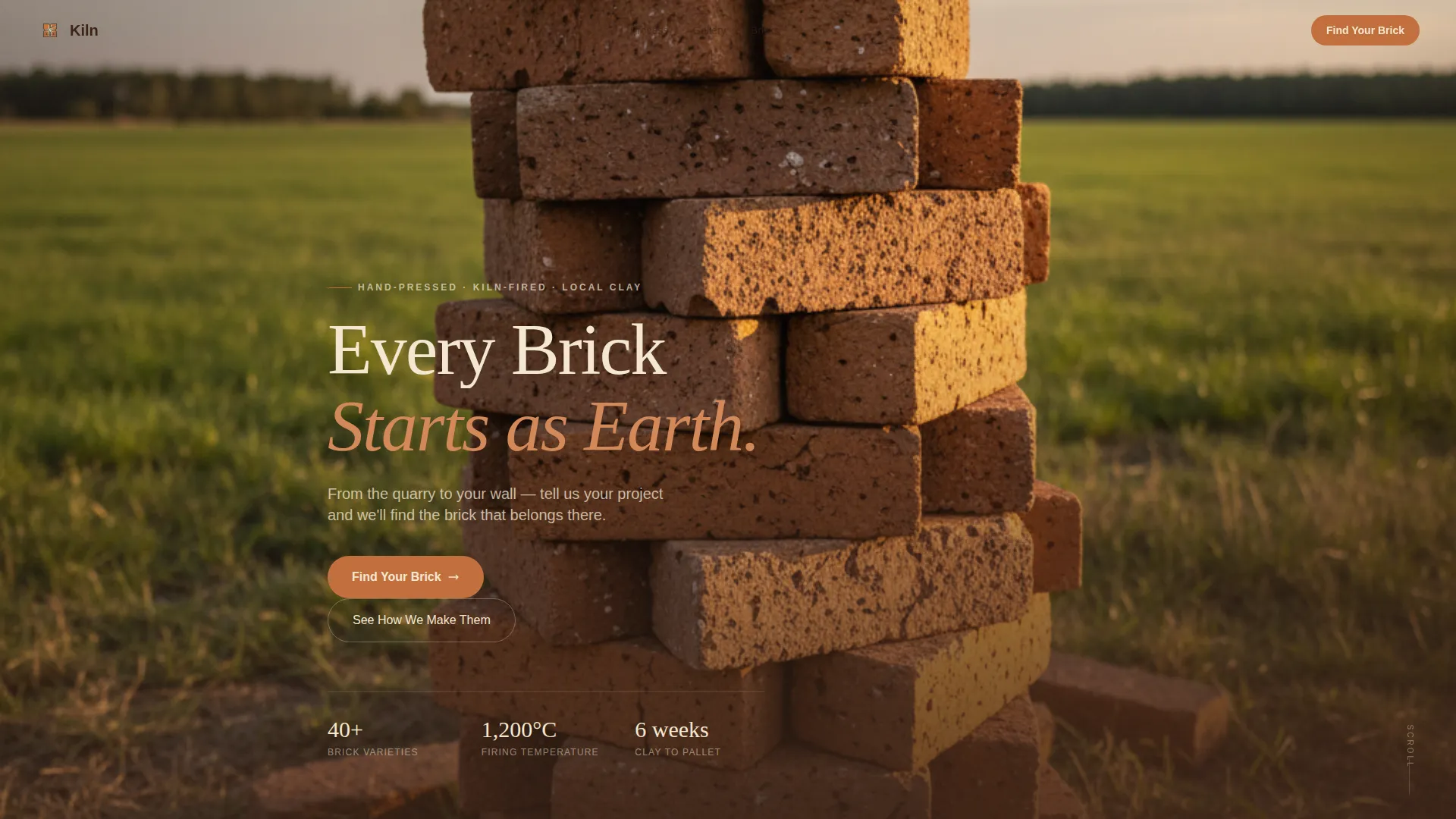 Brick Supplier Landing Page Template | Find Your Brick