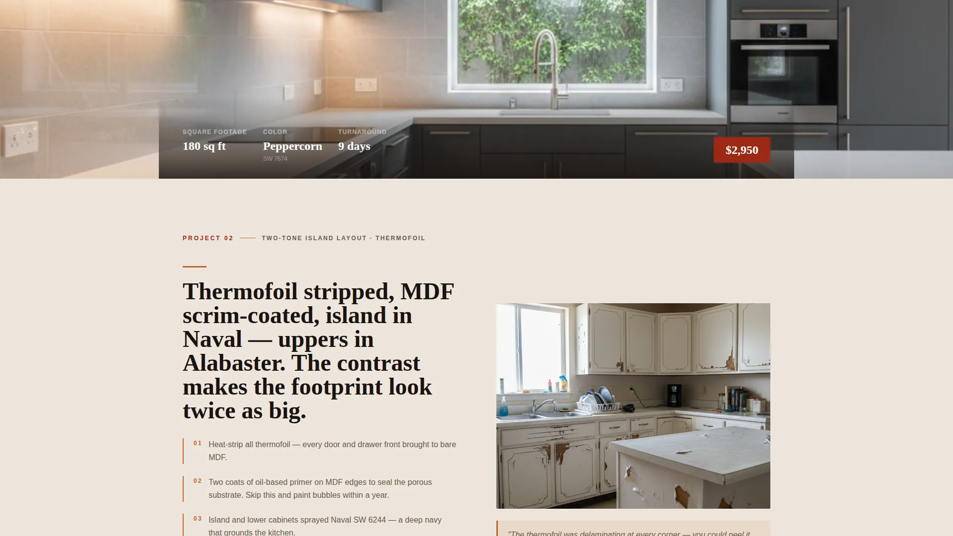 Cabinet Painting Landing Page Template