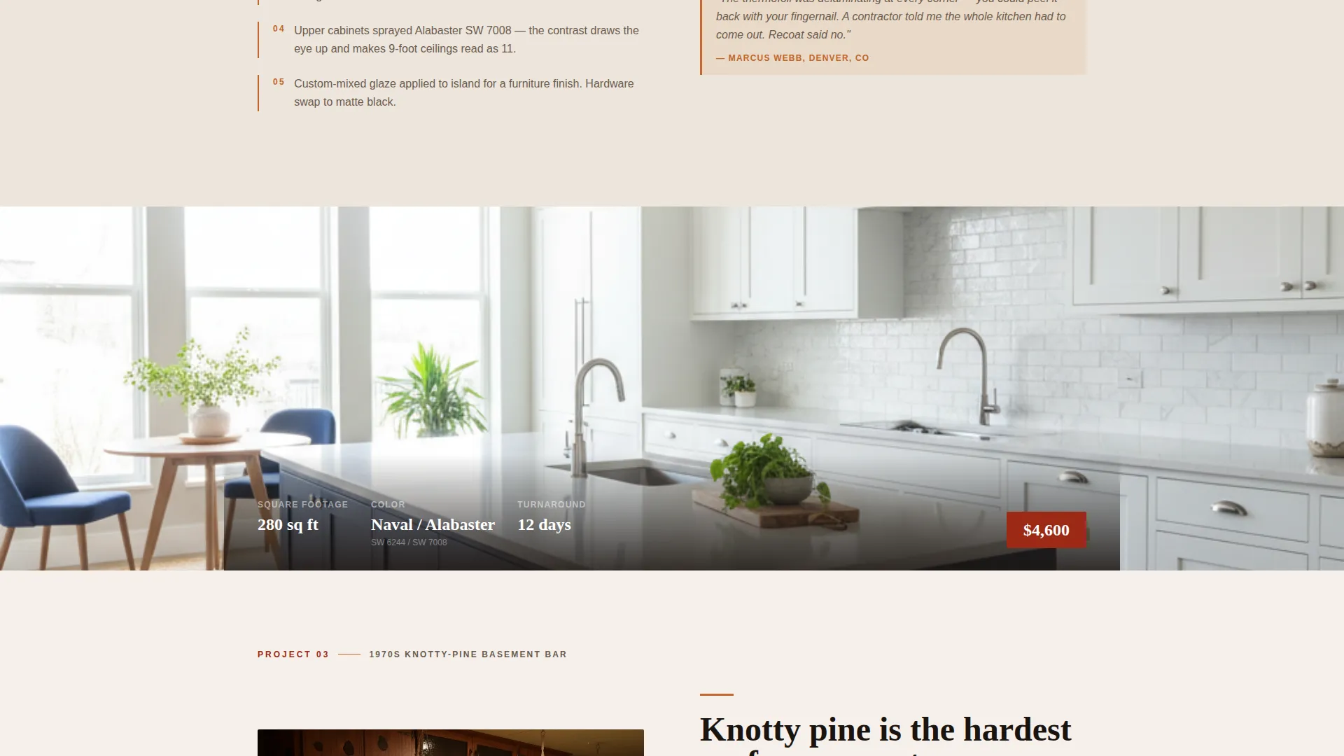 Cabinet Painting Landing Page Template