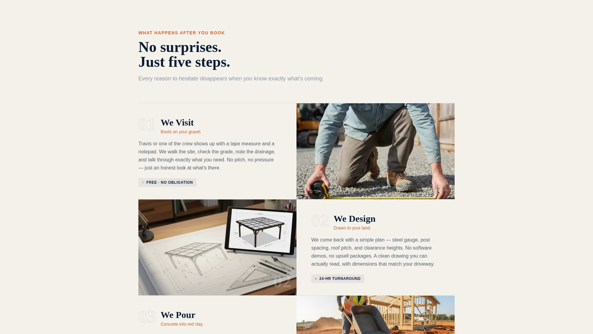 Carport Builder Booking Landing Page Template