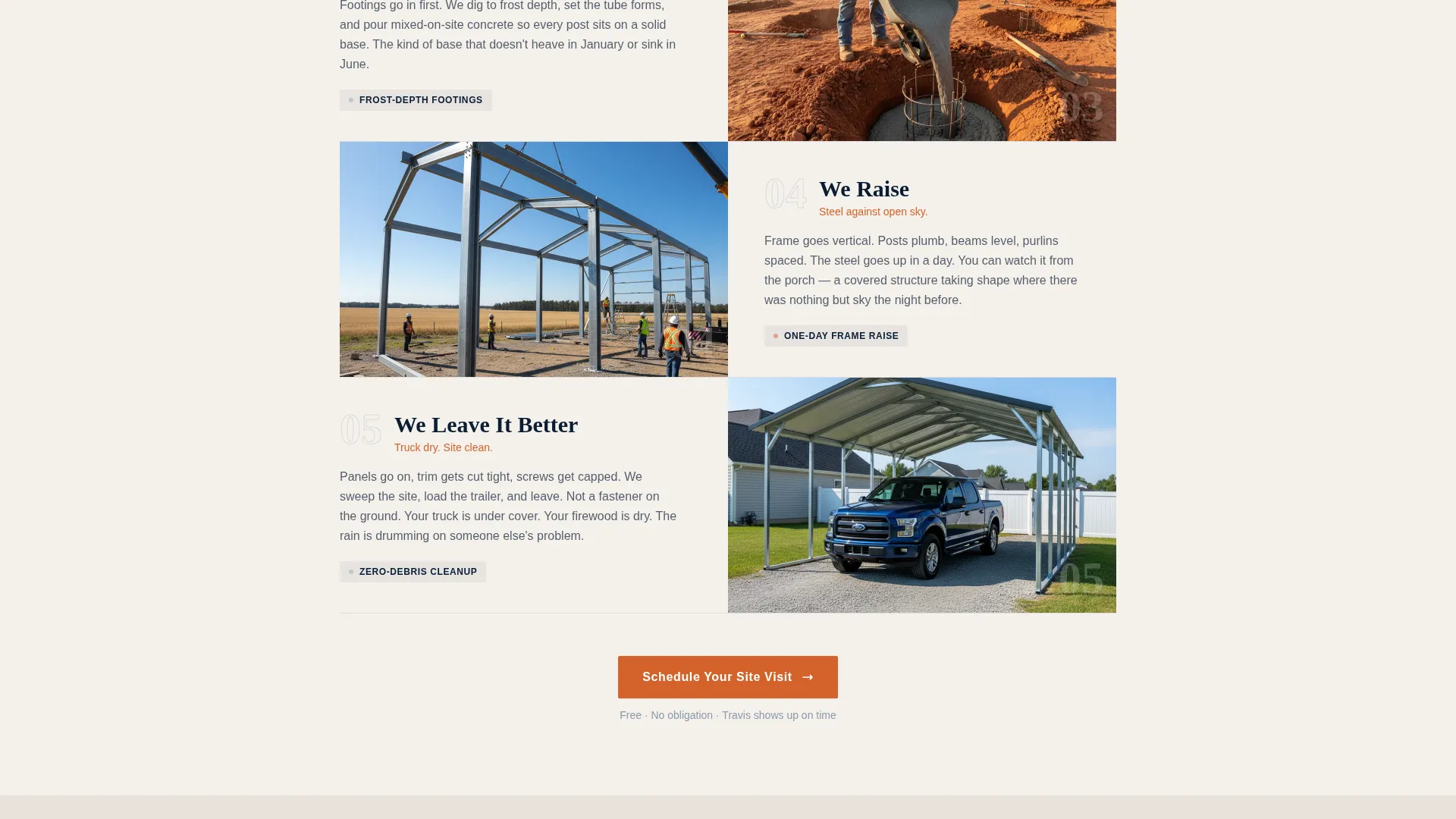 Carport Builder Booking Landing Page Template