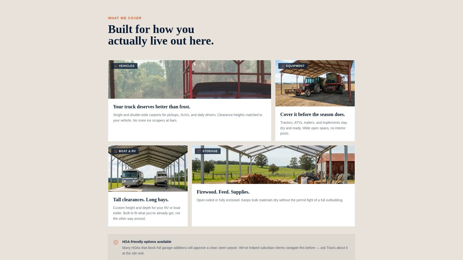 Carport Builder Booking Landing Page Template