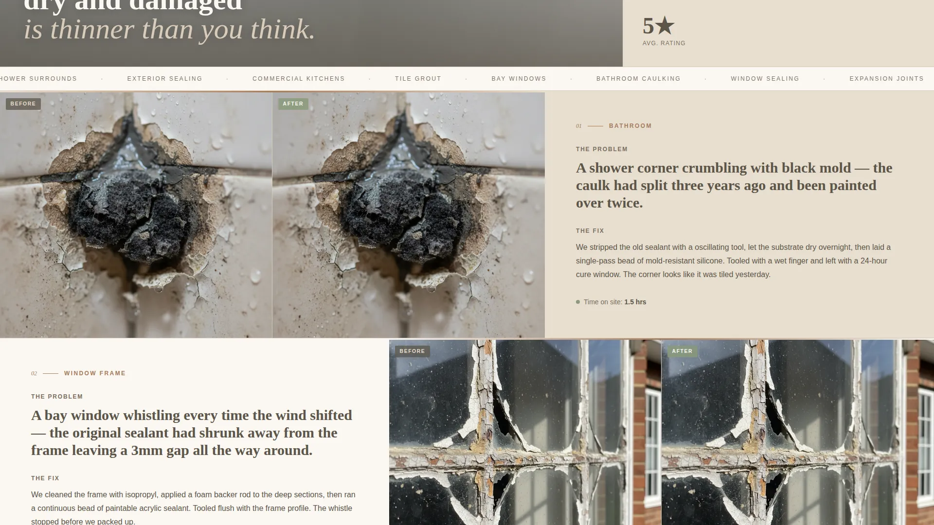 Caulking & Sealant Service Landing Page Template