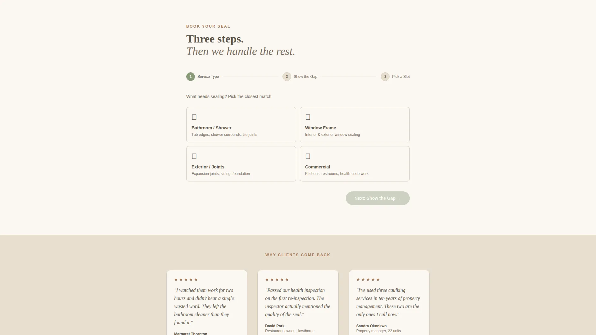 Caulking & Sealant Service Landing Page Template
