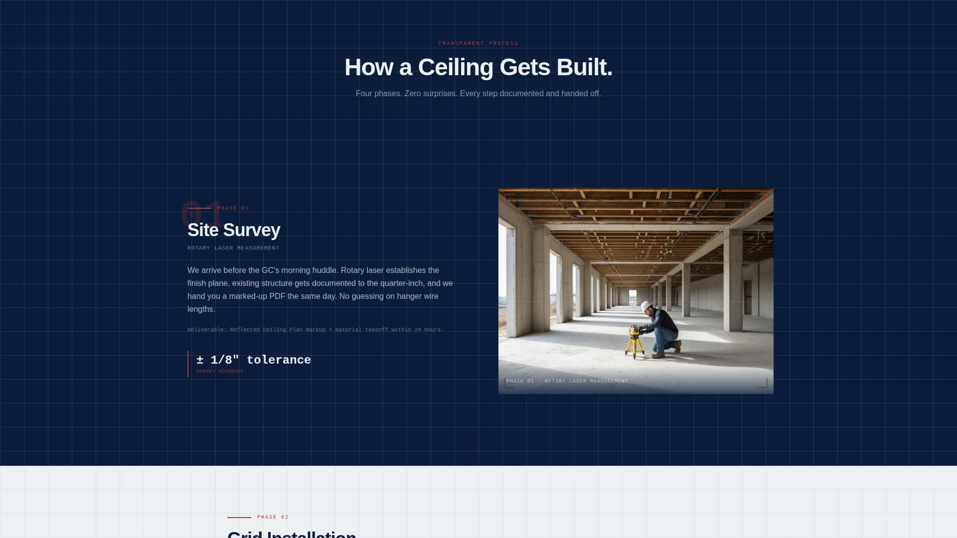 Ceiling Installation Booking Landing Page Template