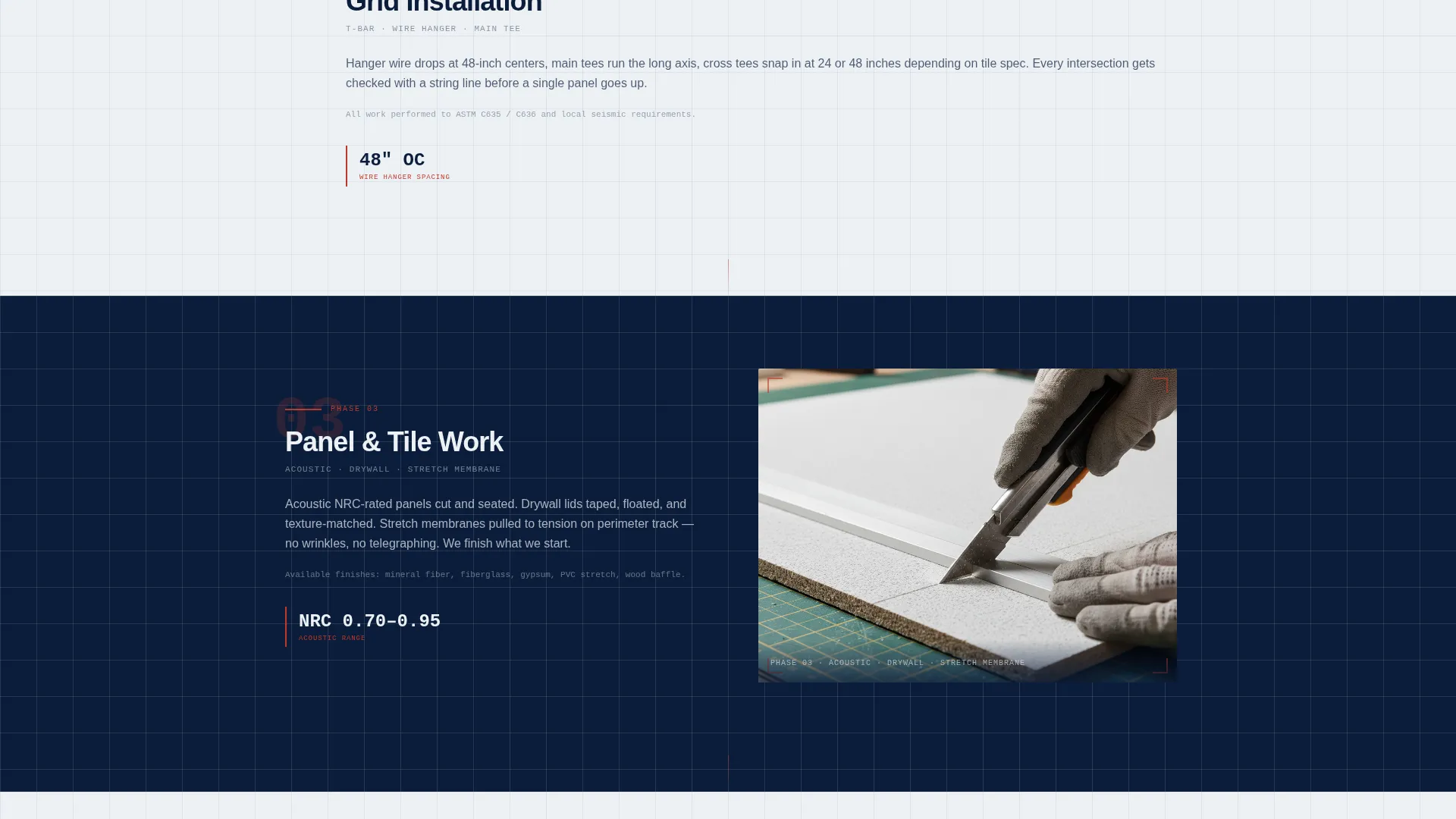 Ceiling Installation Booking Landing Page Template