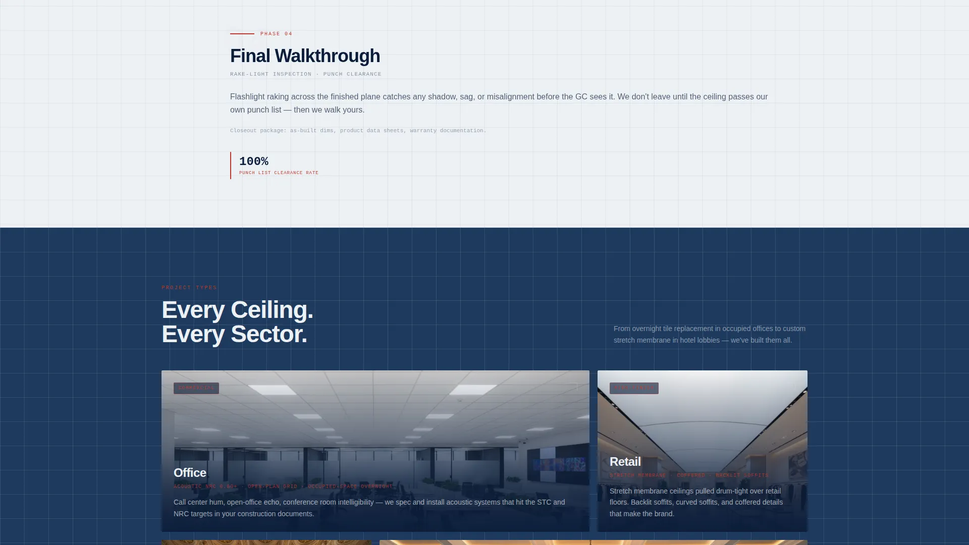 Ceiling Installation Booking Landing Page Template