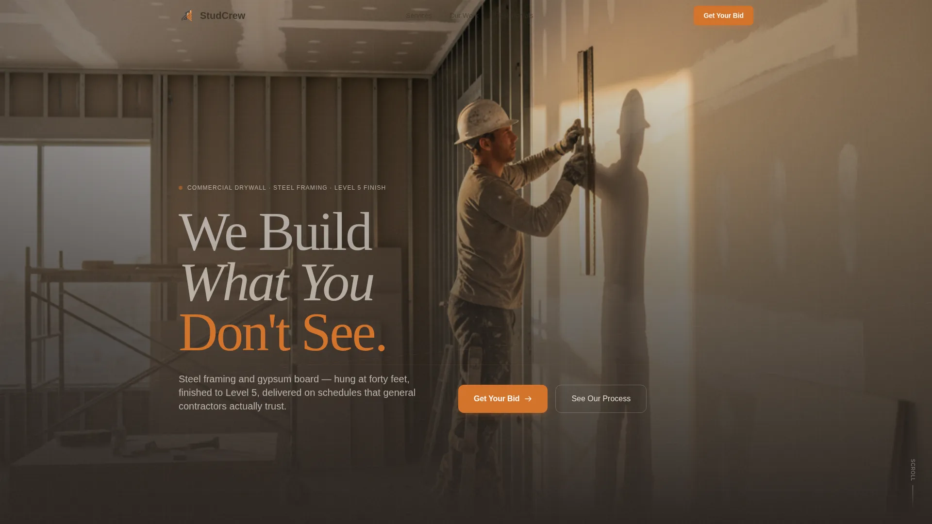 Commercial Drywall Contractor Landing Page Template