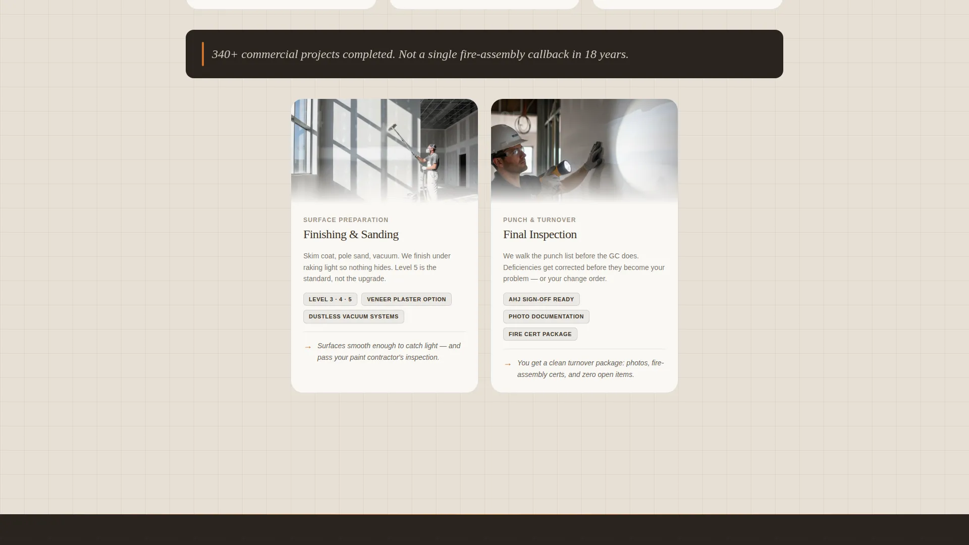 Commercial Drywall Contractor Landing Page Template