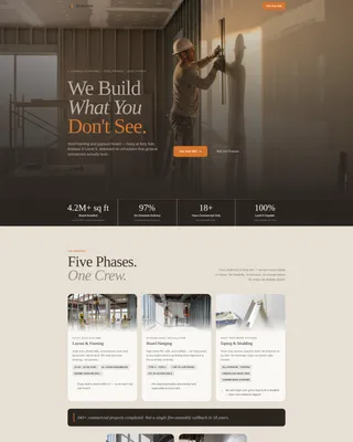 Commercial Drywall Contractor Landing Page Template