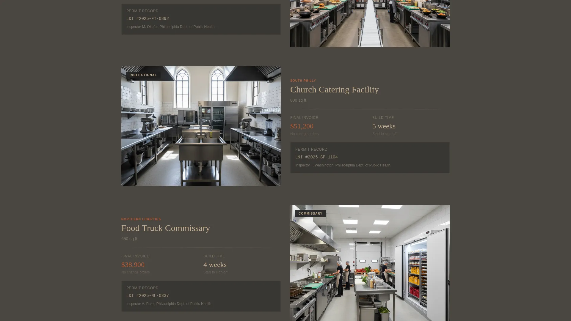 Specialty Construction Pricing & Packages Website Template