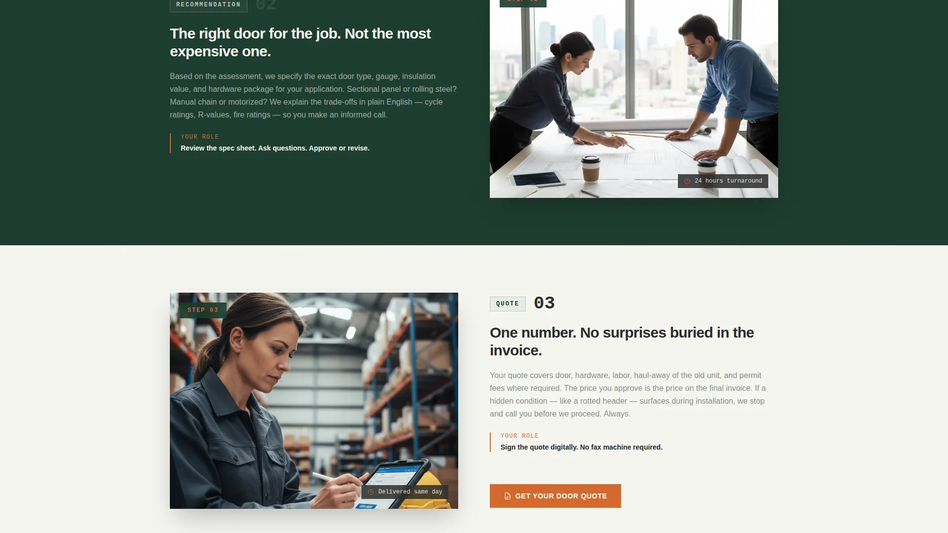 Commercial Overhead Door Landing Page Template