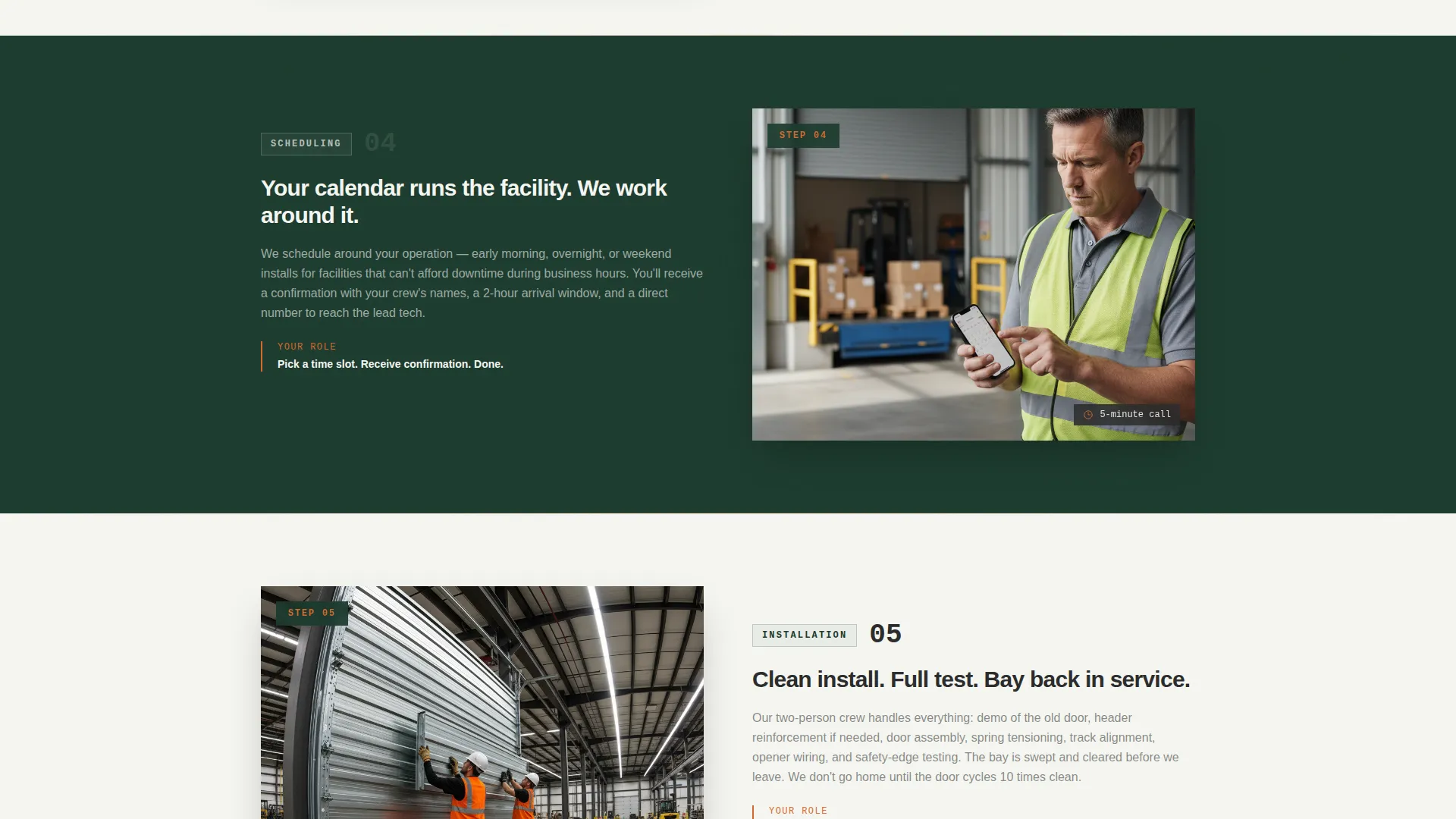 Commercial Overhead Door Landing Page Template