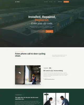 Commercial Overhead Door Landing Page Template