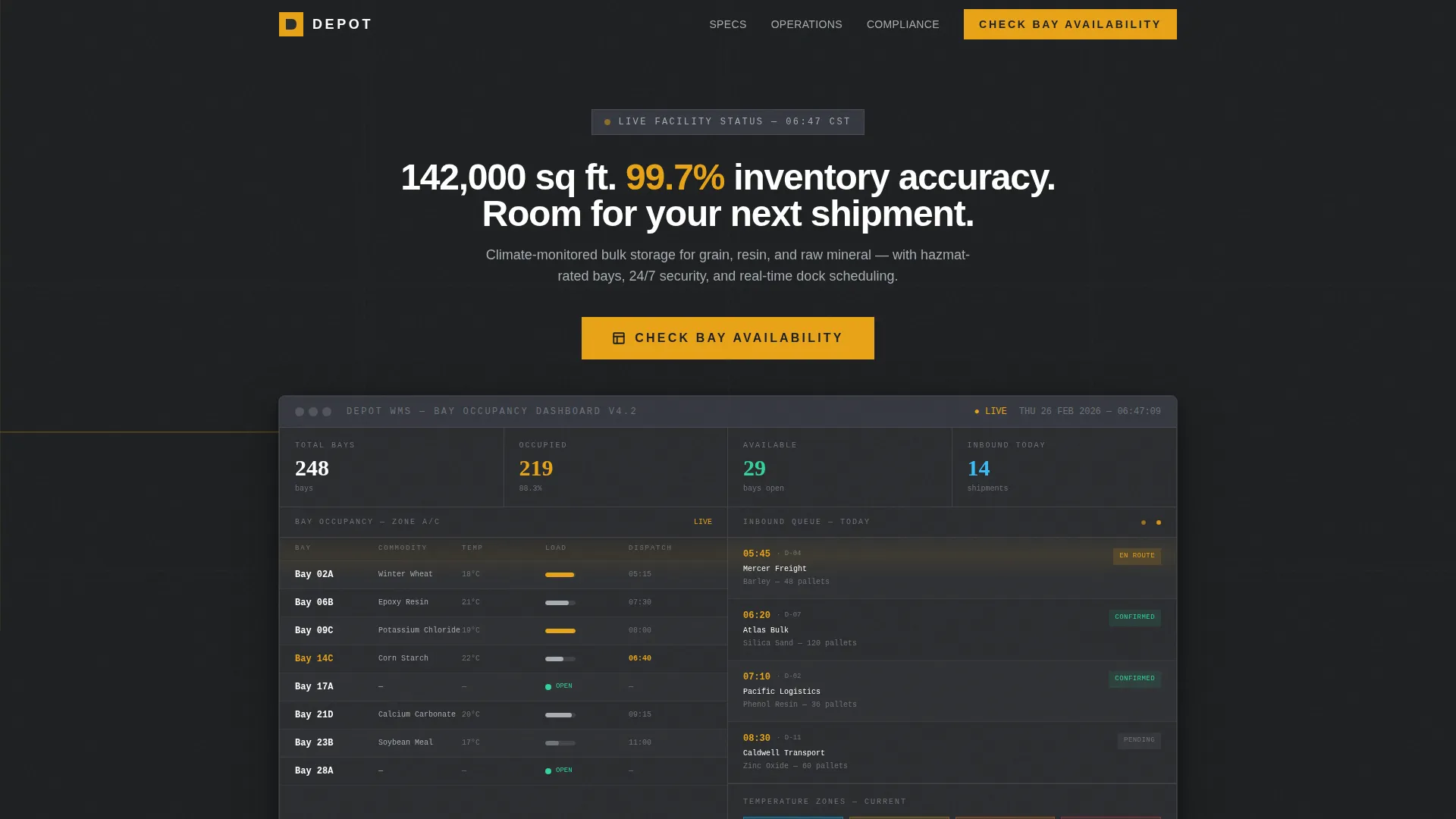 Industrial Storage | Free Website Template | Rocket