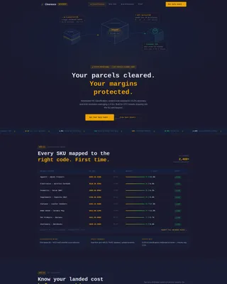 E-Commerce Parcel Customs Broker Landing Page
