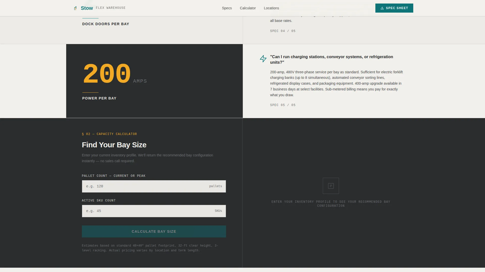Advanced Warehouse & Distribution Cost Estimator Website Template