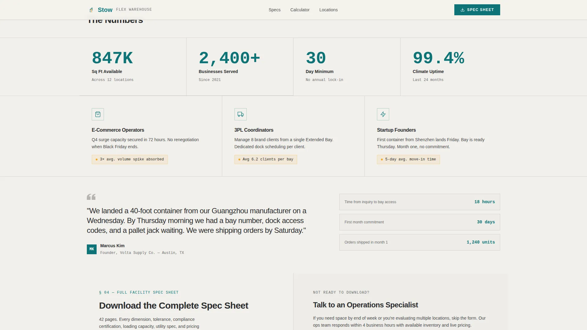 Advanced Warehouse & Distribution Cost Estimator Website Template